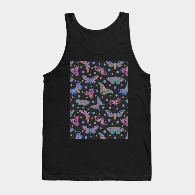 Pastel Goth Butterfly Pattern Tank Top by rosiemoonart